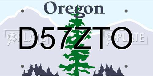 D57ZTO Oregon License Plate