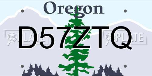 D57ZTQ Oregon License Plate