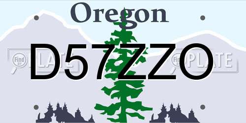 D57ZZO Oregon License Plate