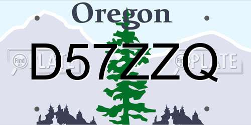 D57ZZQ Oregon License Plate