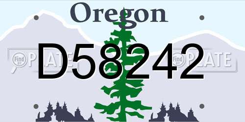D58242 Oregon License Plate