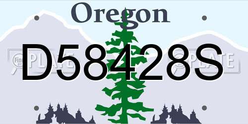 D58428S Oregon License Plate