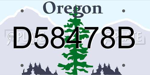 D58478B Oregon License Plate