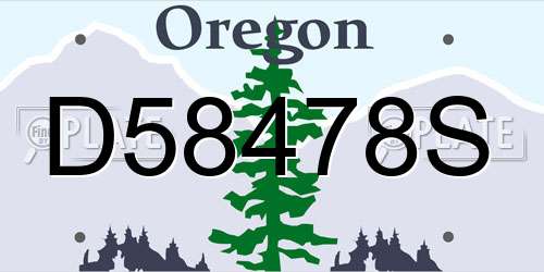 D58478S Oregon License Plate
