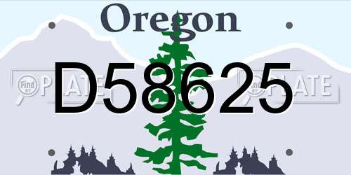 D58625 Oregon License Plate