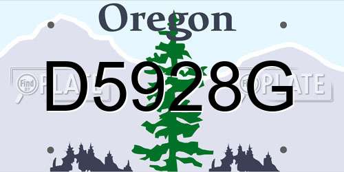 D5928G Oregon License Plate