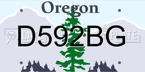 D592BG Oregon License Plate