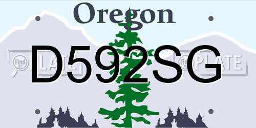 D592SG Oregon License Plate