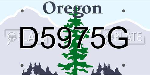 D5975G Oregon License Plate