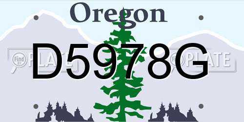 D5978G Oregon License Plate