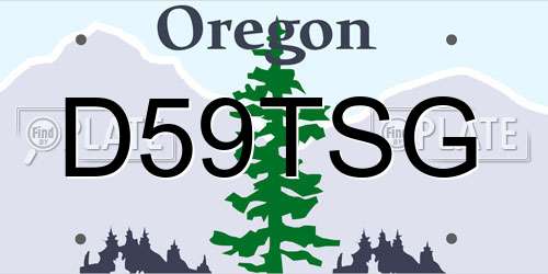 D59TSG Oregon License Plate