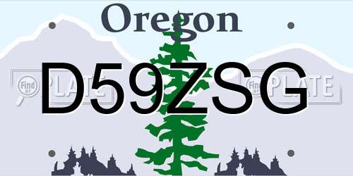 D59ZSG Oregon License Plate