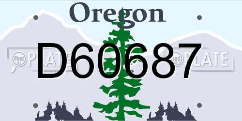 D60687 Oregon License Plate