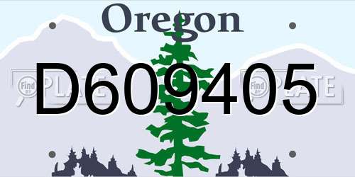 D609405 Oregon License Plate