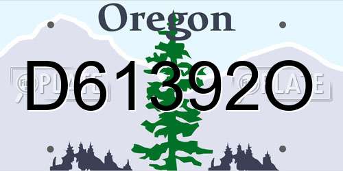 D61392O Oregon License Plate
