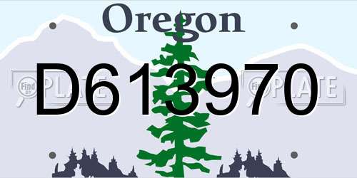 D613970 Oregon License Plate