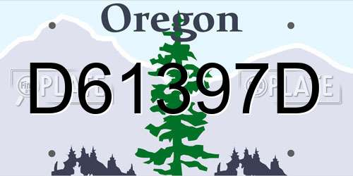 D61397D Oregon License Plate