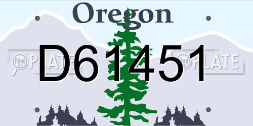 D61451 Oregon License Plate