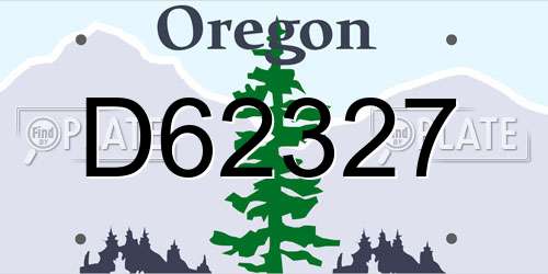 D62327 Oregon License Plate