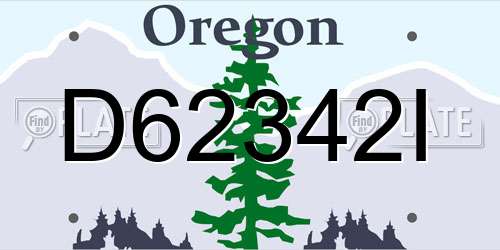 D62342I Oregon License Plate