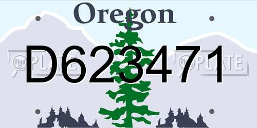 D623471 Oregon License Plate