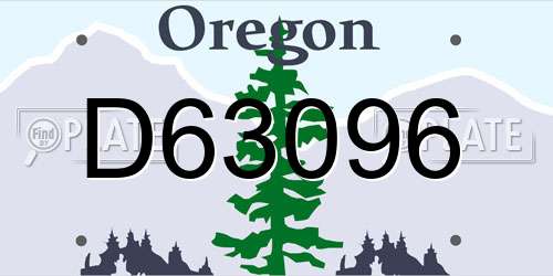 D63096 Oregon License Plate