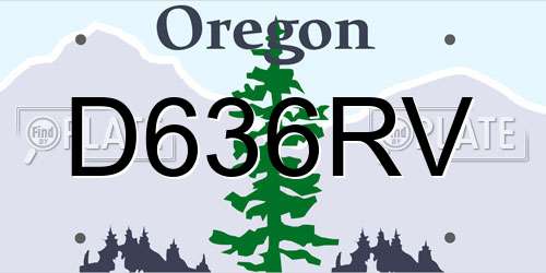 D636RV Oregon License Plate