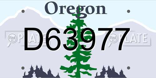 D63977 Oregon License Plate