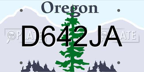 D642JA Oregon License Plate