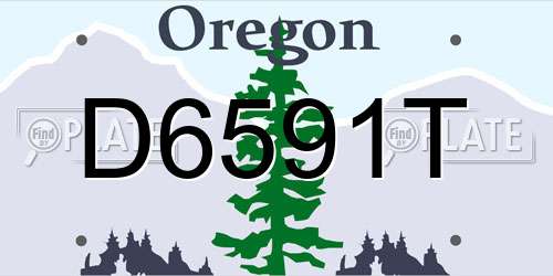D6591T Oregon License Plate