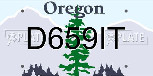 D659IT Oregon License Plate