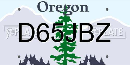 D65JBZ Oregon License Plate