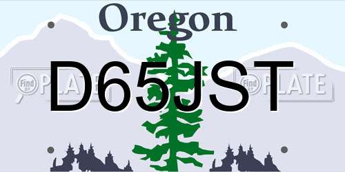 D65JST Oregon License Plate