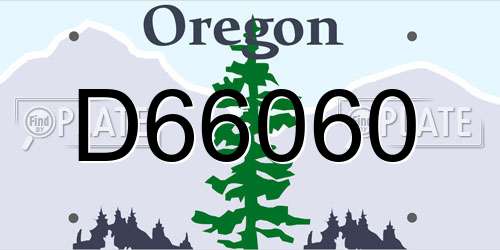 D66060 Oregon License Plate