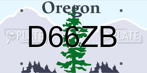 D66ZB Oregon License Plate