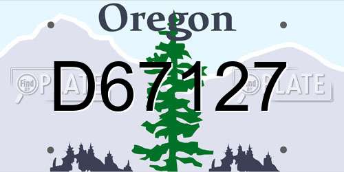 D67127 Oregon License Plate