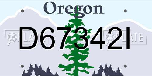 D67342I Oregon License Plate