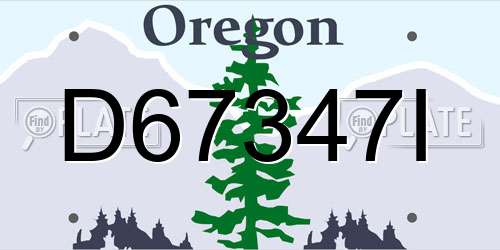 D67347I Oregon License Plate