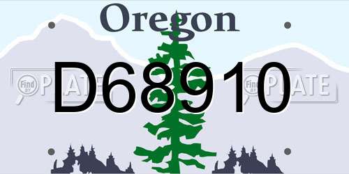 D68910 Oregon License Plate