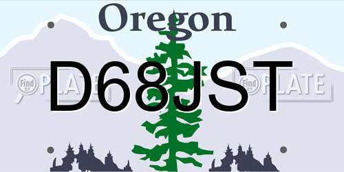 D68JST Oregon License Plate
