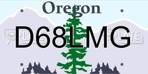 D68LMG Oregon License Plate