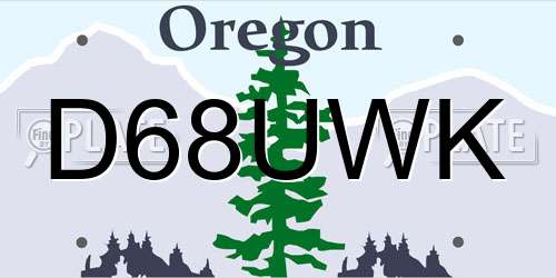 D68UWK Oregon License Plate