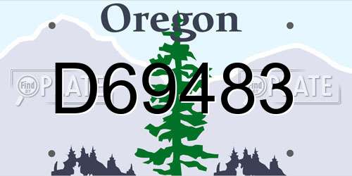 D69483 Oregon License Plate