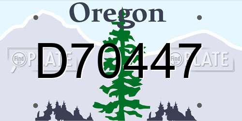 D70447 Oregon License Plate