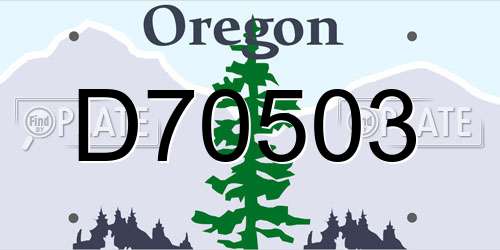D70503 Oregon License Plate