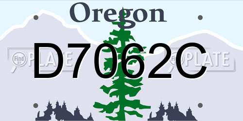 D7062C Oregon License Plate