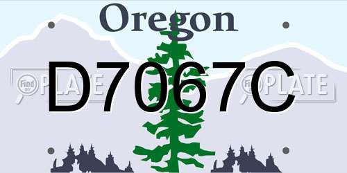 D7067C Oregon License Plate
