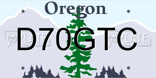 D70GTC Oregon License Plate
