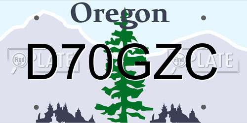 D70GZC Oregon License Plate