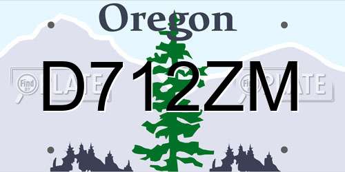 D712ZM Oregon License Plate
